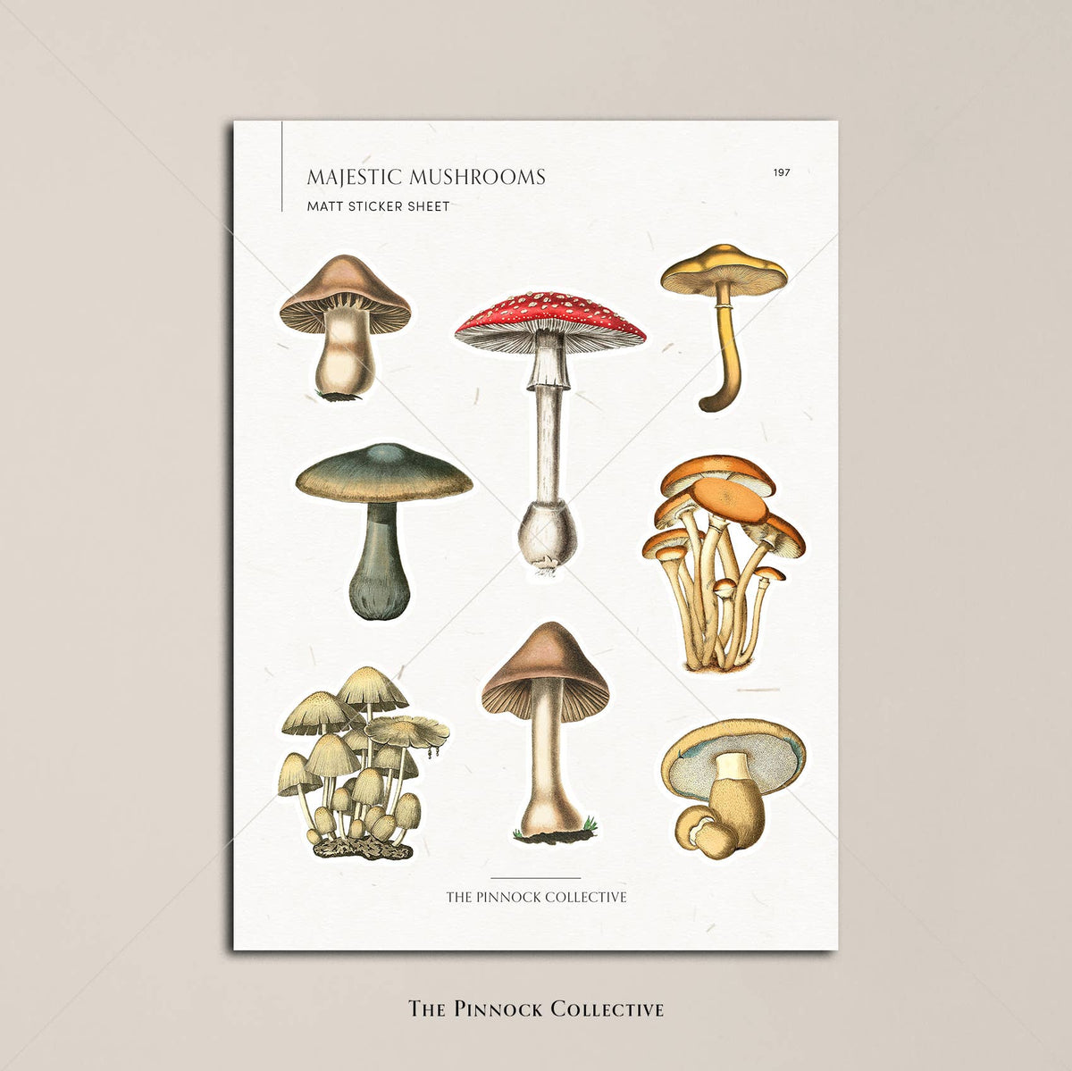 Vintage Mushroom Illustrations Sticker sheet