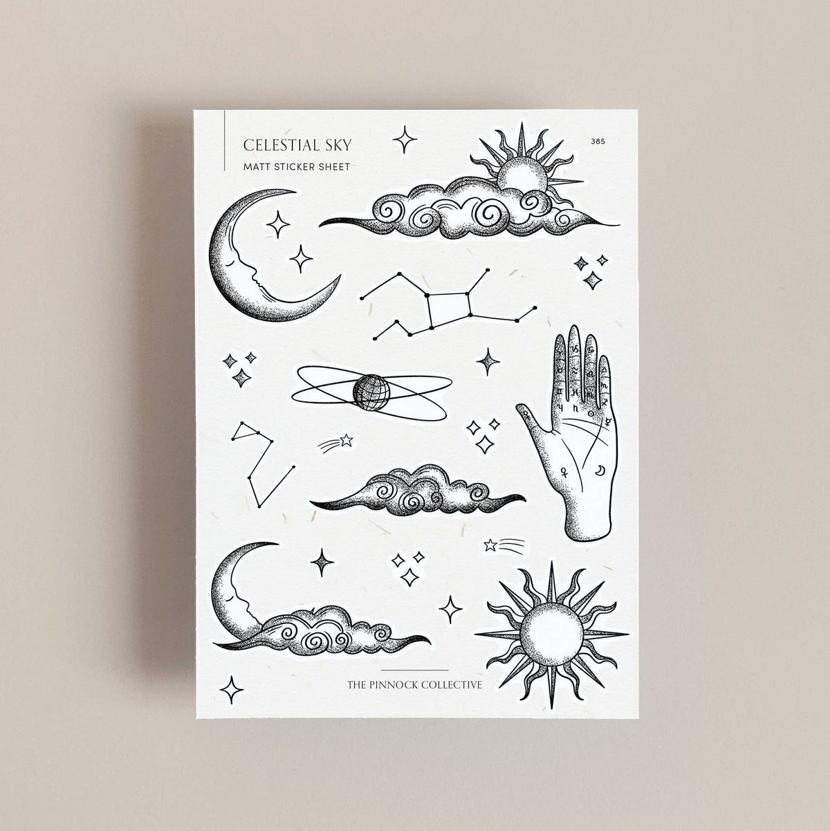 Celestial Sky Themed Sticker Sheet