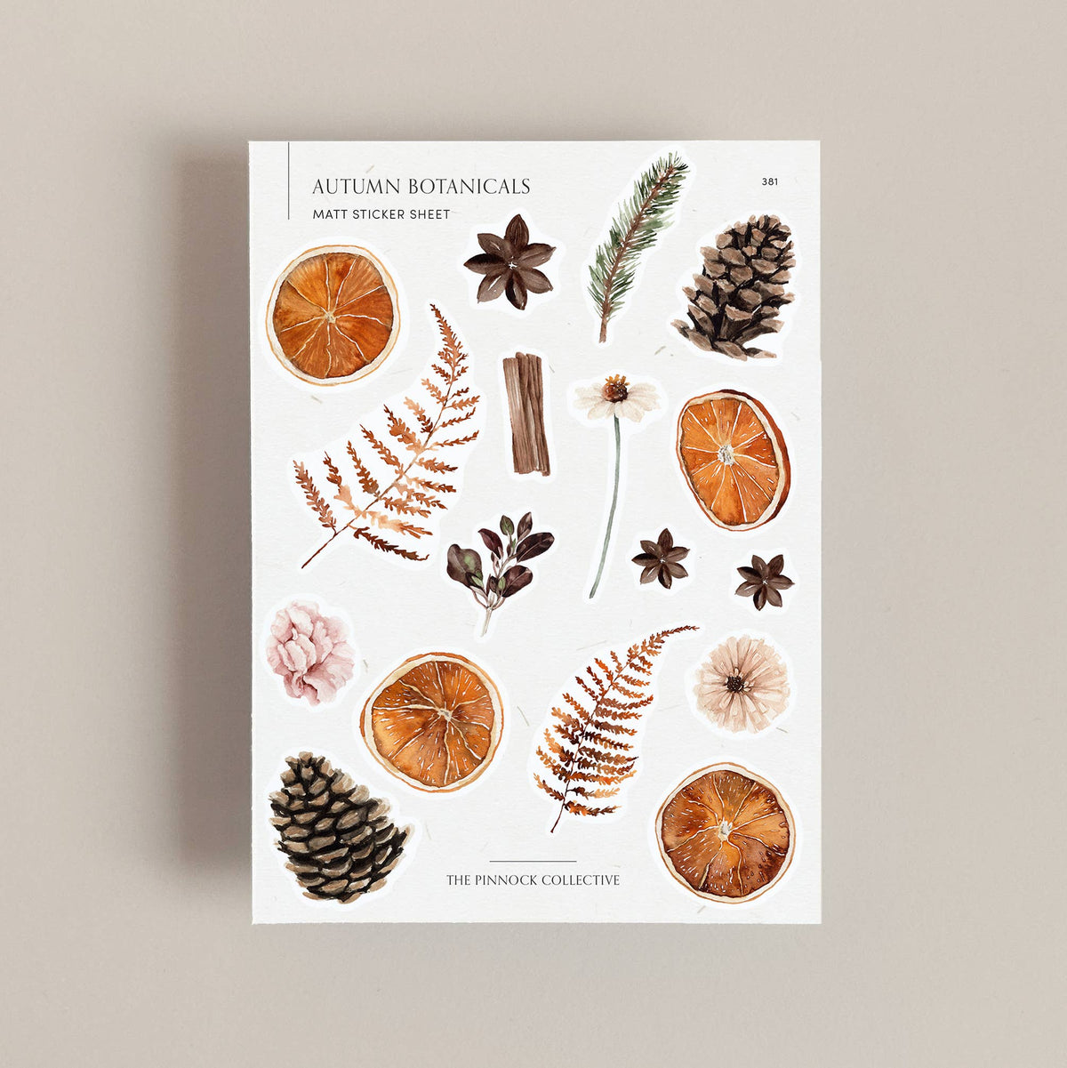 Autumn & Fall Botanical Themed Planner Sticker Sheet