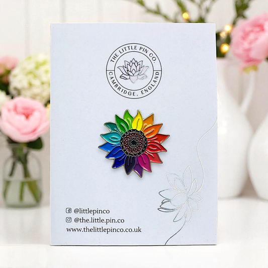 Rainbow Sunflower Enamel Pin