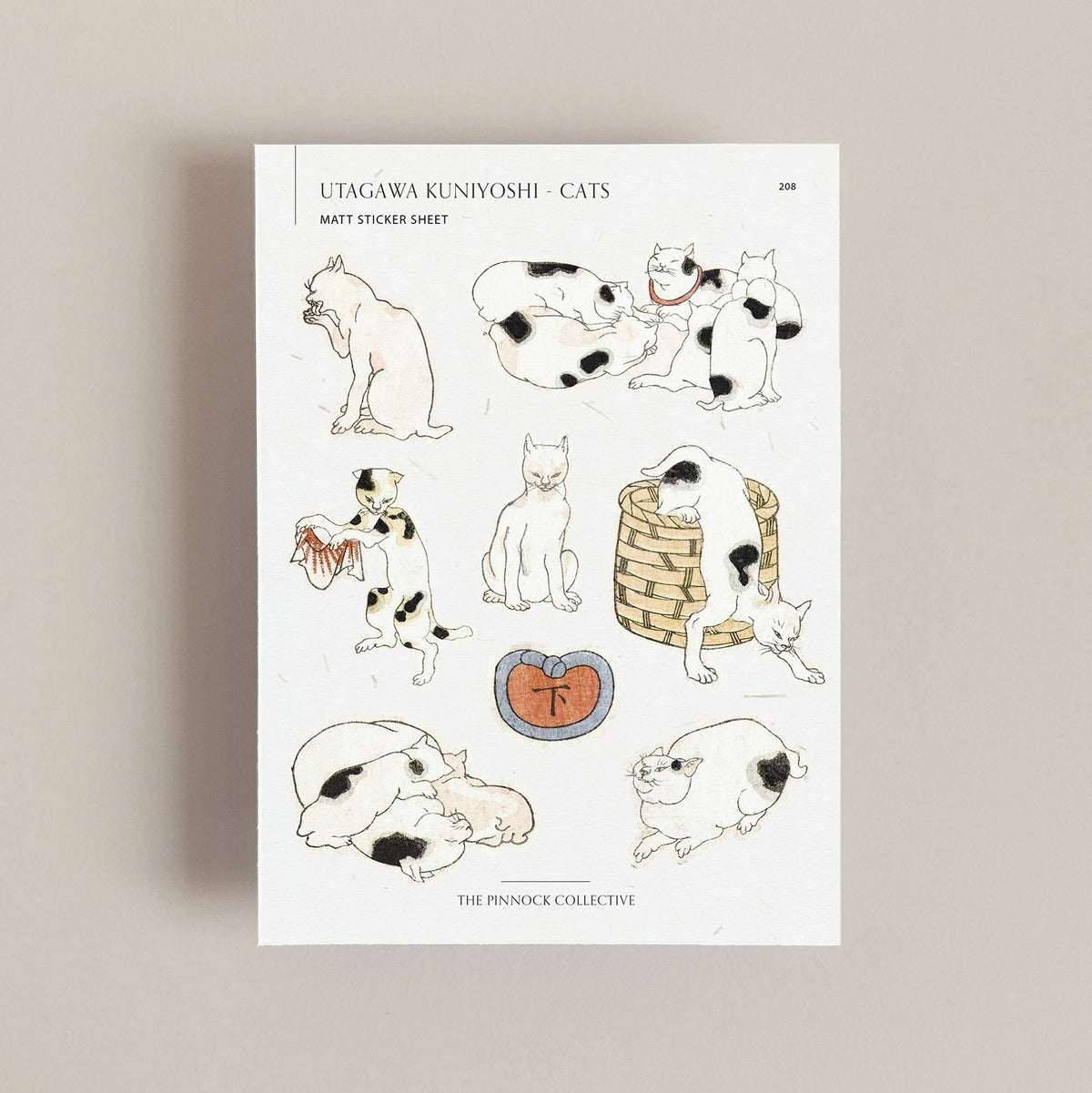Japanese Cats themed Sticker Sheet