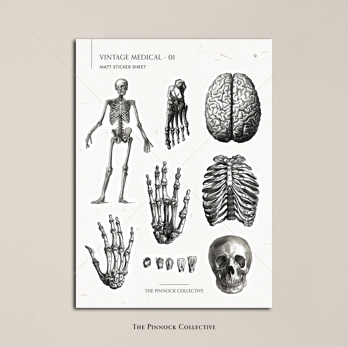 Vintage Medical Sticker Sheet