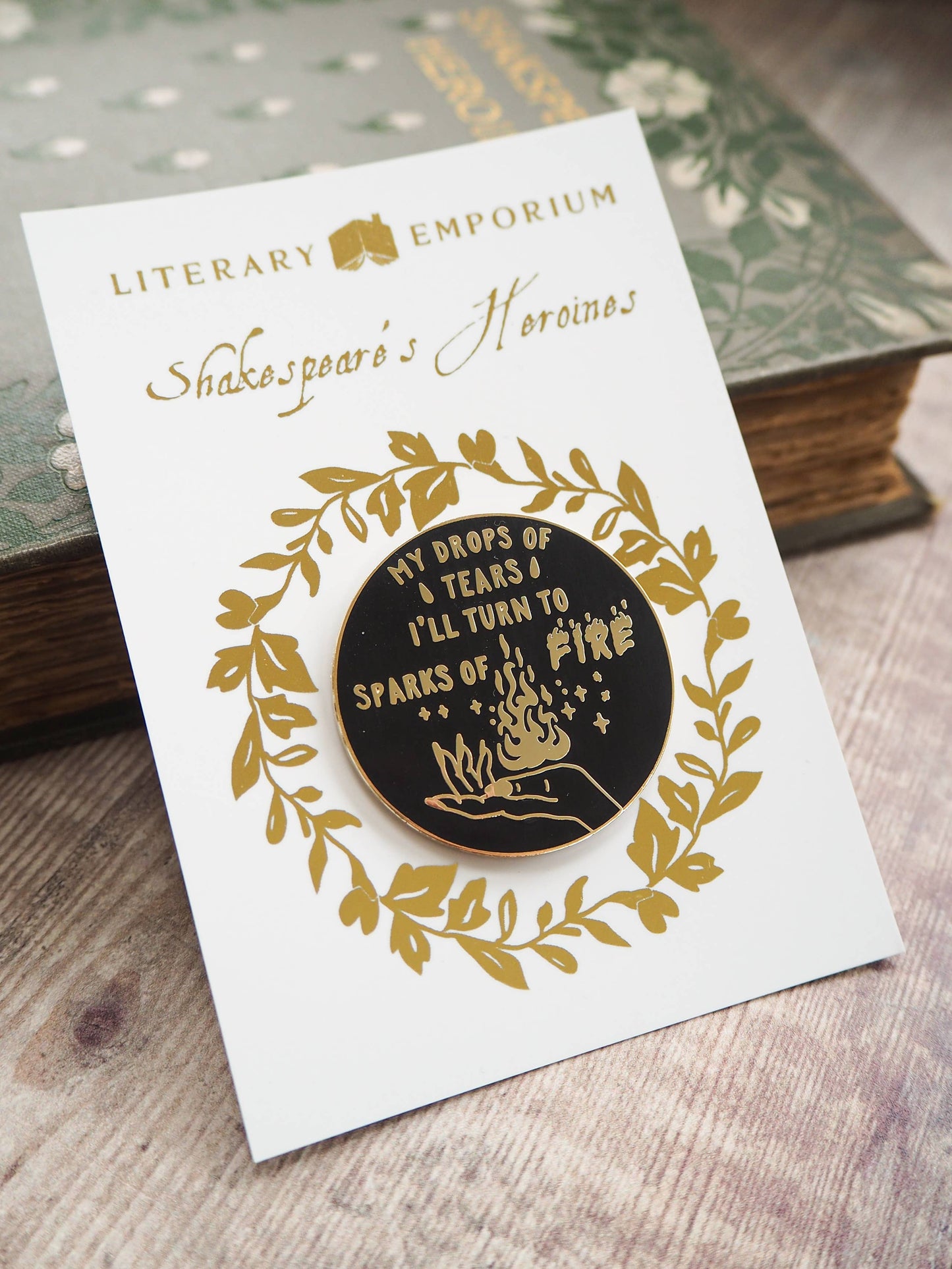 Queen Katharine Enamel Pin Badge - Shakespeare's Heroines