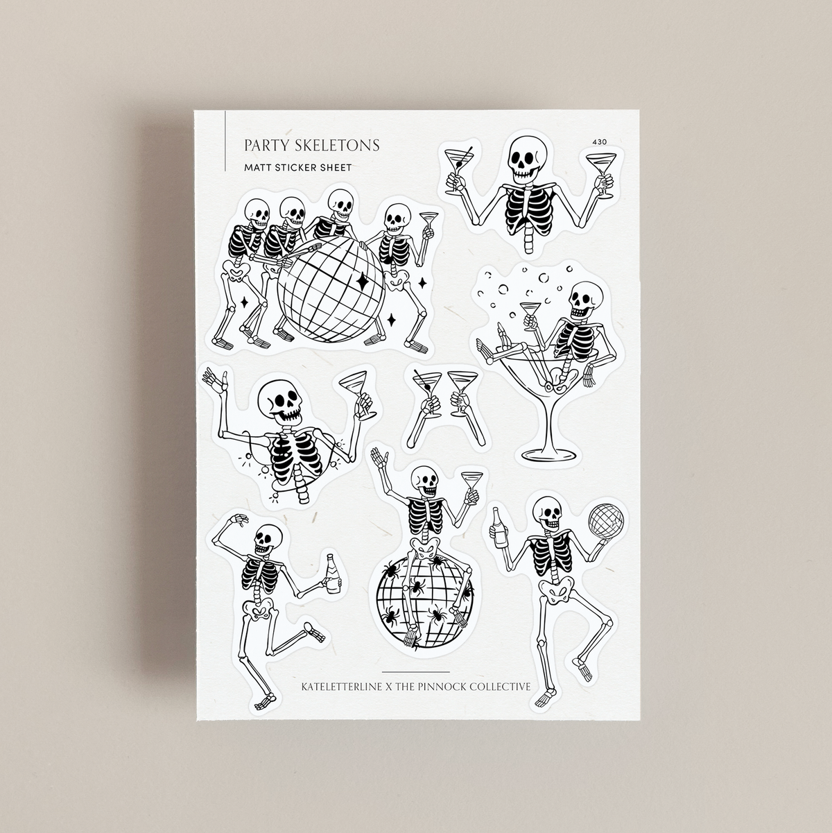 Party Skeletons Sticker Sheet