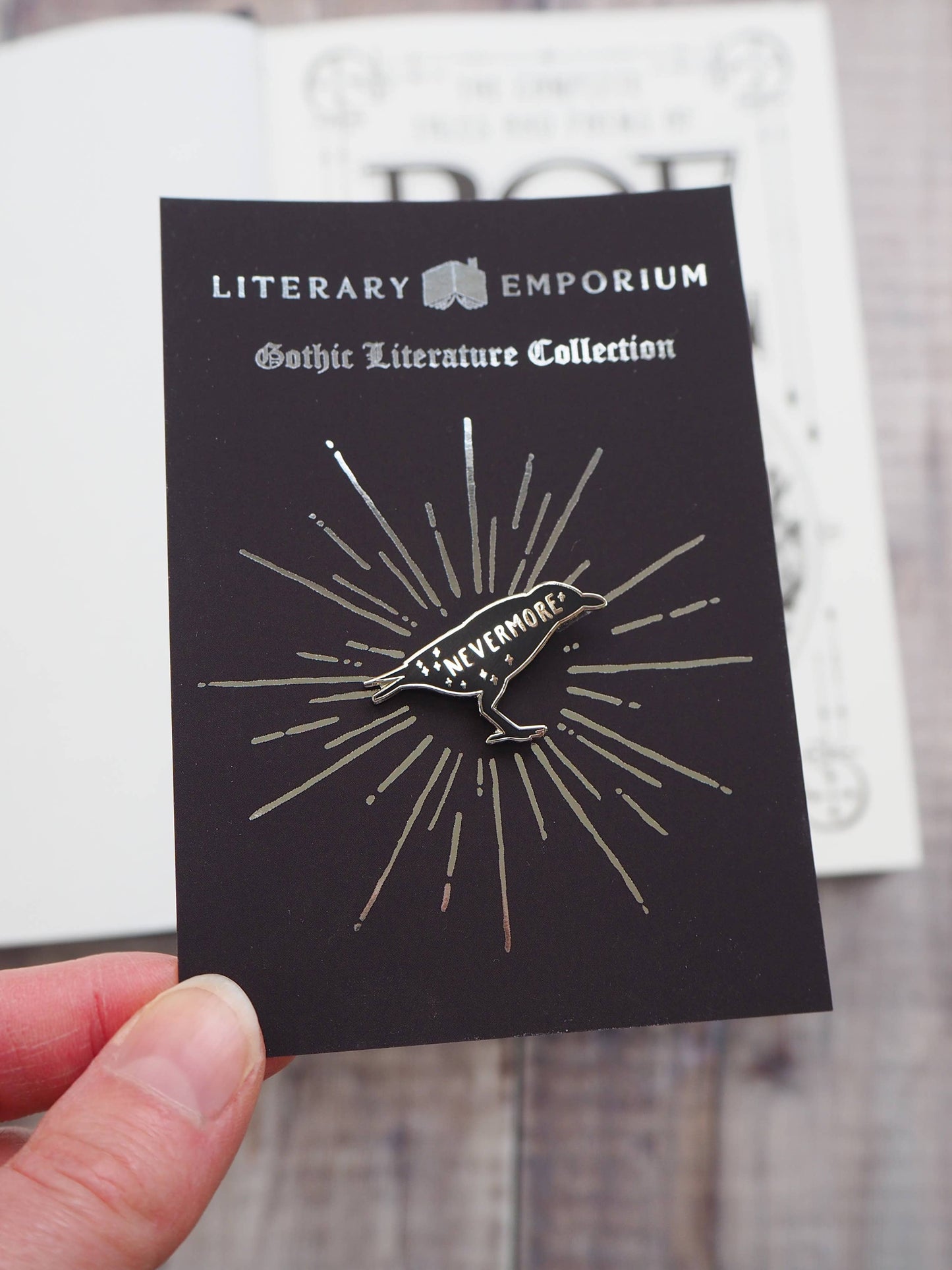 The Raven Edgar Allan Poe Enamel Pin Badge Gothic Collection