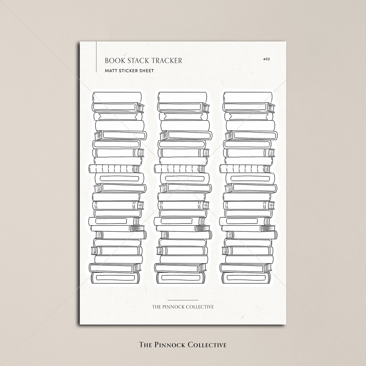 Book Tracker Stack Sticker Sheet
