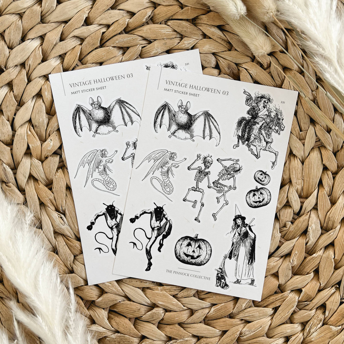 Halloween-themed Vintage Illustrations 03 Sticker Sheet