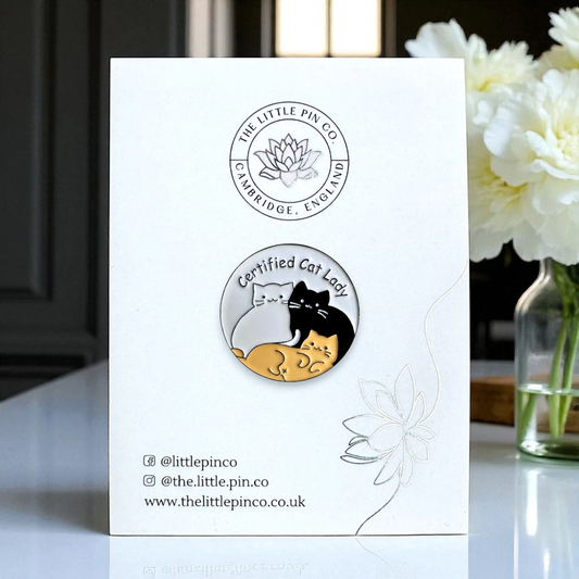 Certified Cat Lady Enamel Pin Badge
