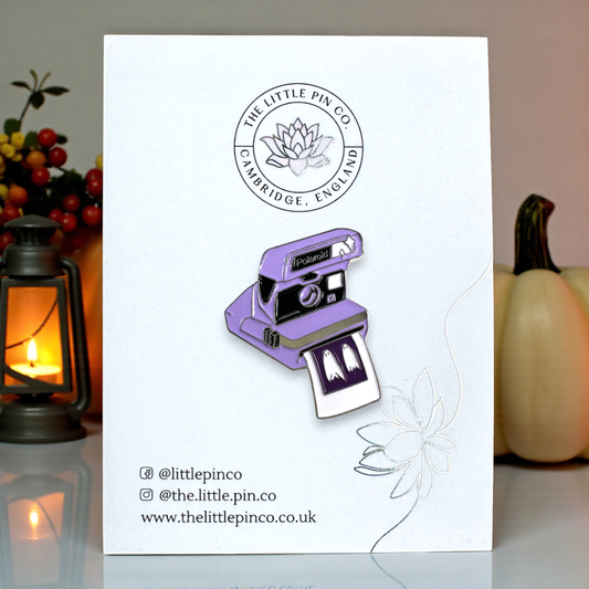 Polaroid Ghost Camera Halloween Enamel Pin