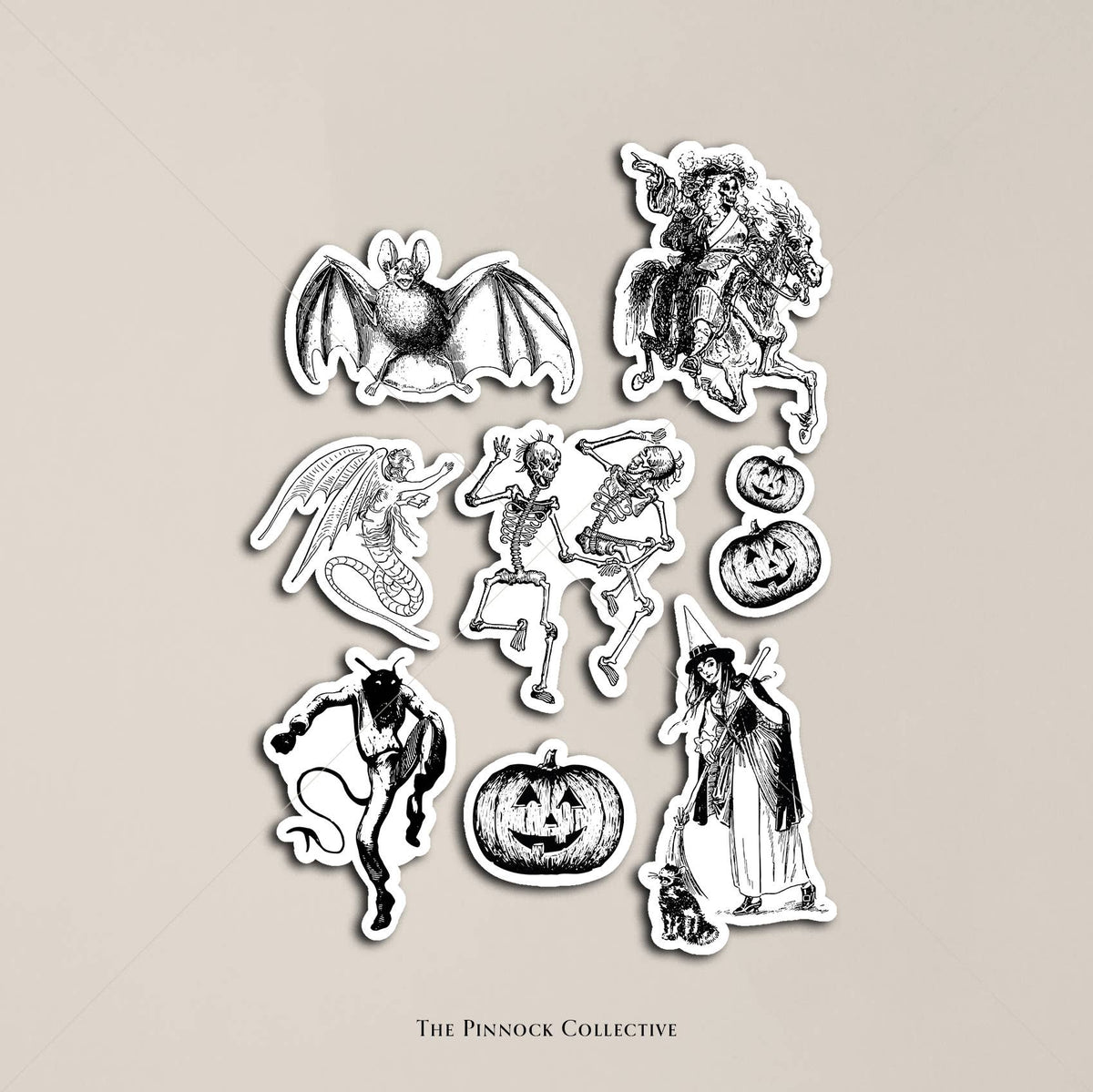Halloween-themed Vintage Illustrations 03 Sticker Sheet