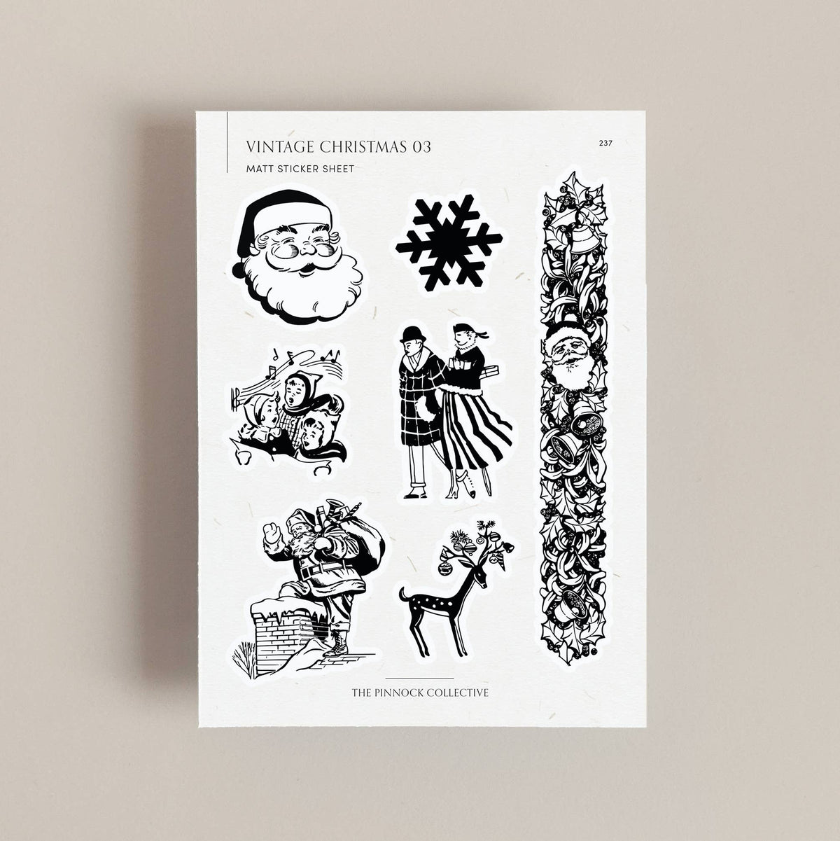 Christmas-themed Vintage Illustrations Sticker Sheet