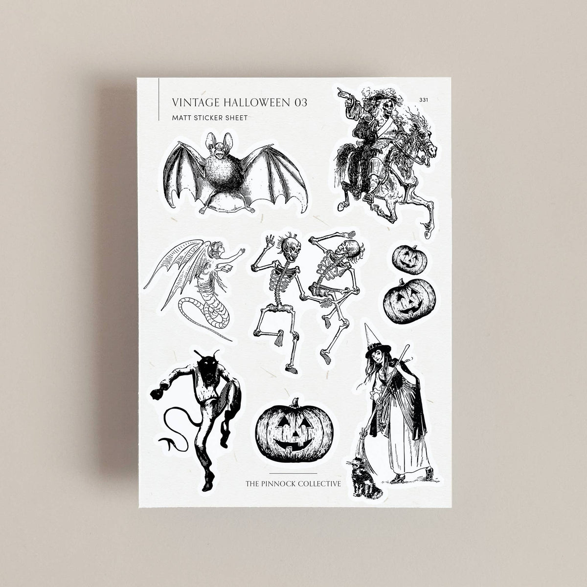 Halloween-themed Vintage Illustrations 03 Sticker Sheet