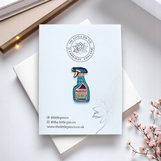 Misogynist Repellent Detergent Spray Feminist Pin